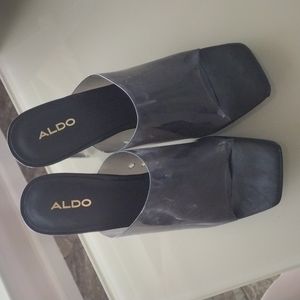 Aldo clear black heels